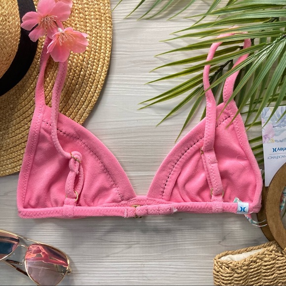 LoveShackFancy x Hurley 🌸 Reversible Felt Fixed Tri Bikini Top 👙🏄🏼‍♀️🌴 - Picture 14 of 16